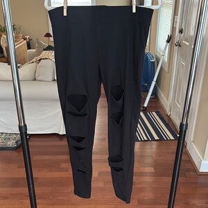 Torrid Black Cutout Leggings with Netting